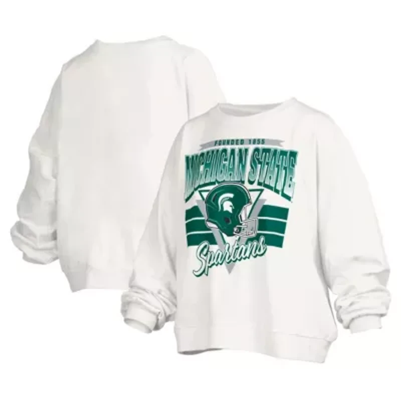 NCAA Michigan State Spartans Janice Retro Logo Oversized Pullover Sweatshirt