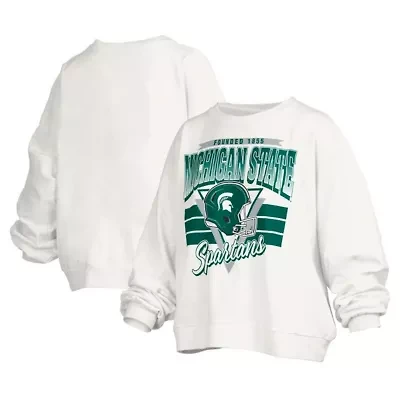NCAA Michigan State Spartans Janice Retro Logo Oversized Pullover Sweatshirt