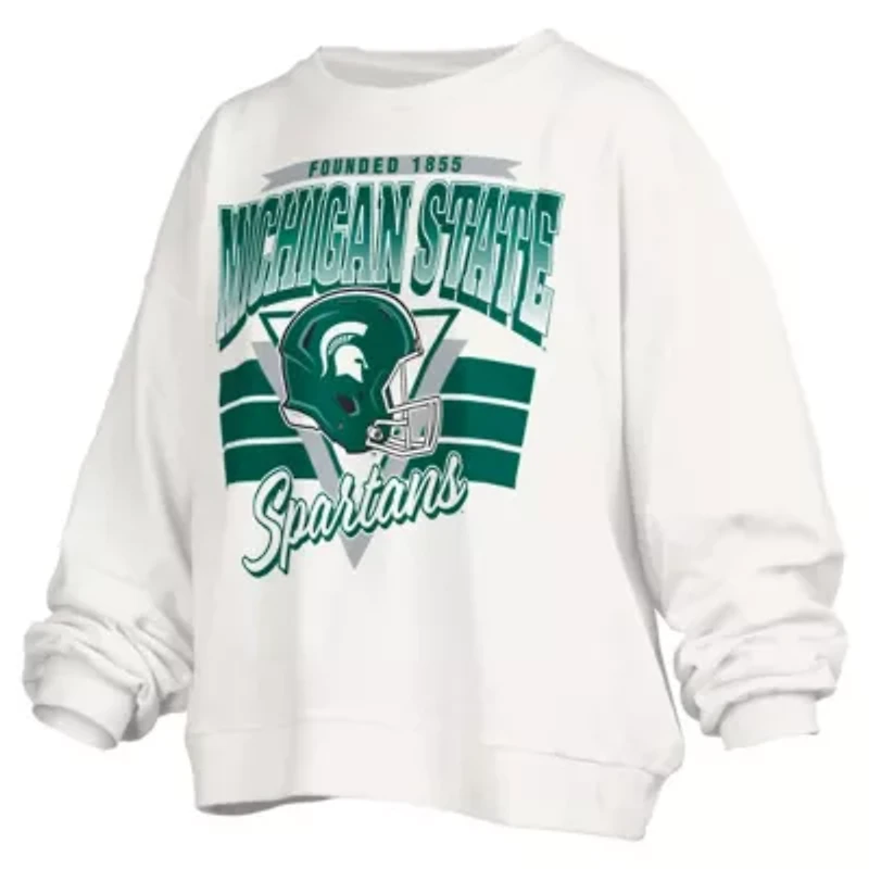 NCAA Michigan State Spartans Janice Retro Logo Oversized Pullover Sweatshirt