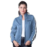NBA Light Blue/Navy Memphis Grizzlies Rebel Sequin Bling Full-Zip Track Jacket