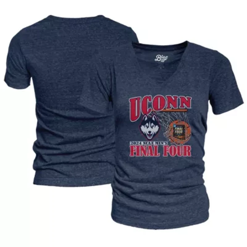 Connecticut Huskies NCAA UConn 2024 Basketball Tournament March Madness Final Four Tri-Blend V-Neck T-Shirt
