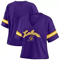 NBA Los Angeles Lakers Color Block Boxy V-Neck T-Shirt
