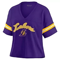 NBA Los Angeles Lakers Color Block Boxy V-Neck T-Shirt