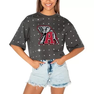 Alabama Crimson Tide NCAA Go Time Rhinestone Crop T-Shirt