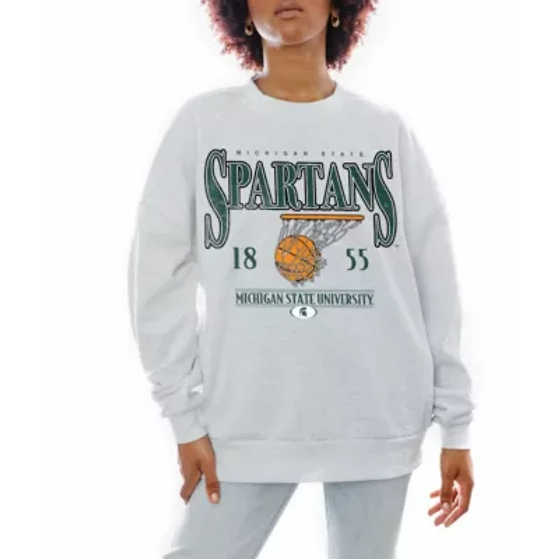 NCAA Michigan State Spartans Basketball Premium Fleece Drop Pullover Sweatshirt