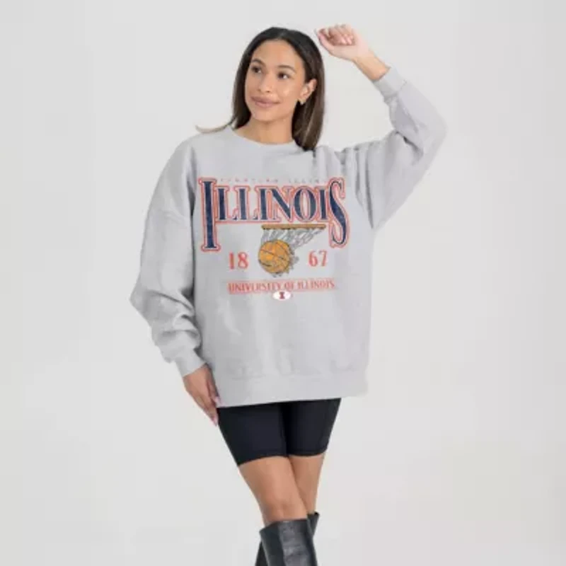 NCAA Illinois Fighting Illini Basketball Premium Fleece Drop Pullover Sweatshirt