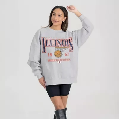 NCAA Illinois Fighting Illini Basketball Premium Fleece Drop Pullover Sweatshirt