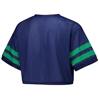 NCAA Notre Dame Fighting Irish Mesh Cropped V-Neck T-Shirt