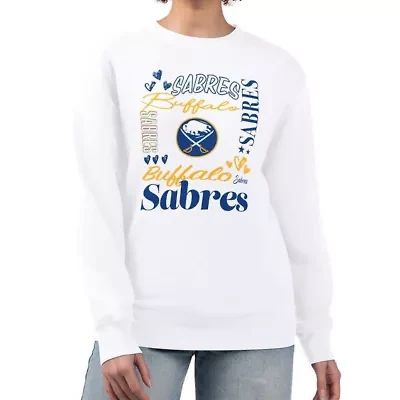 NHL Buffalo Sabres Collage Graphic Fleece Long Sleeve Pullover Sweatshirt