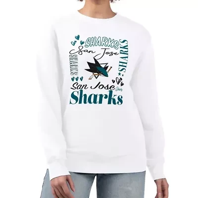 NHL San Jose Sharks Collage Graphic Fleece Long Sleeve Pullover Sweatshirt