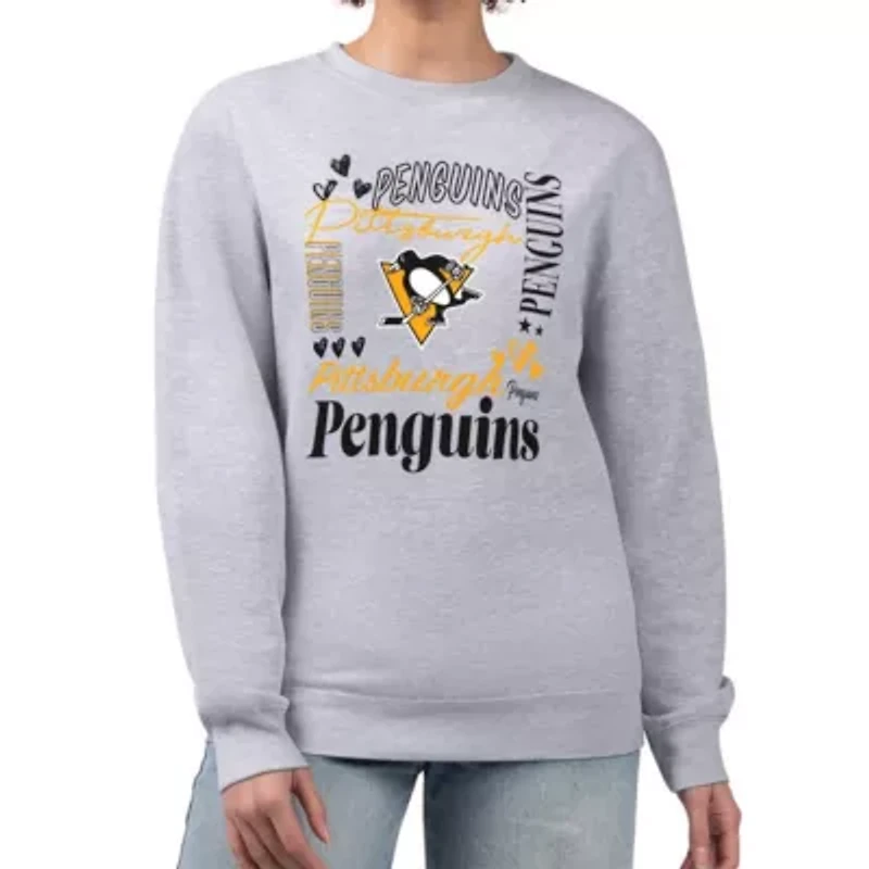 NHL Pittsburgh Penguins Collage Graphic Fleece Long Sleeve Pullover Sweatshirt