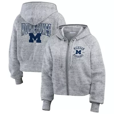 NCAA Michigan Wolverines Wear Speckle Double-Hit Raglan Full-Zip Hoodie