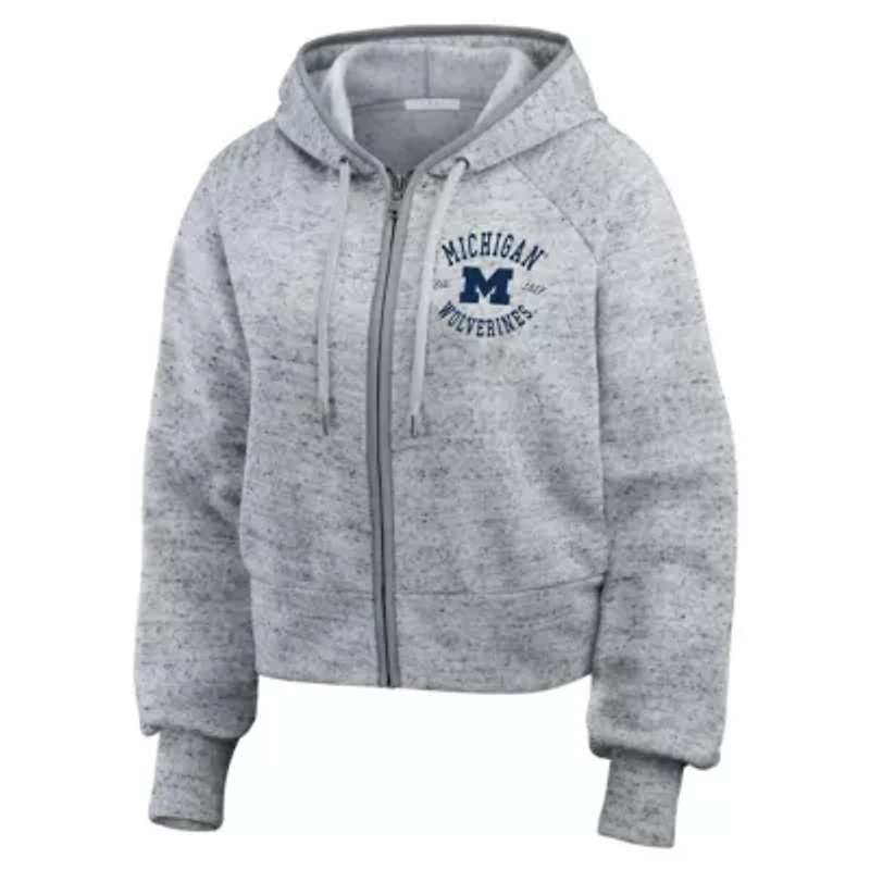 NCAA Michigan Wolverines Wear Speckle Double-Hit Raglan Full-Zip Hoodie