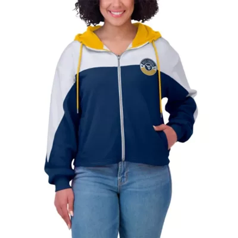 NCAA West Virginia Mountaineers Color-Block Full-Zip Hoodie