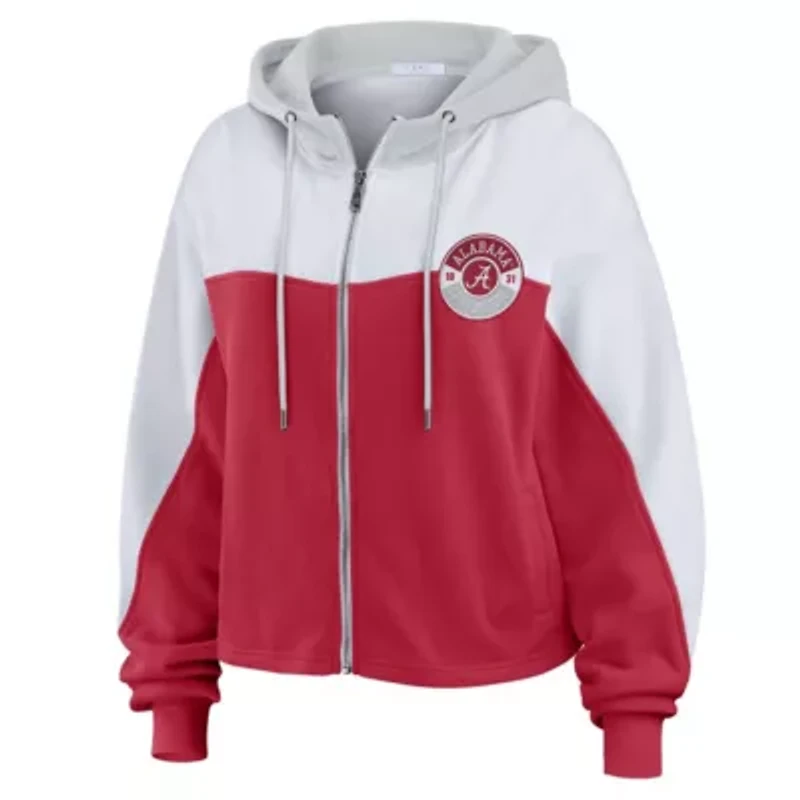 Alabama Crimson Tide NCAA Color-Block Full-Zip Hoodie