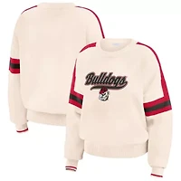 NCAA Georgia Bulldogs Chenille Woven Patch Stripe Pullover Sweater