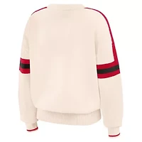 NCAA Georgia Bulldogs Chenille Woven Patch Stripe Pullover Sweater