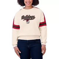 NCAA Georgia Bulldogs Chenille Woven Patch Stripe Pullover Sweater