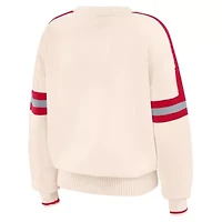 NCAA Ohio State Buckeyes Chenille Woven Patch Stripe Pullover Sweater