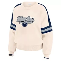 NCAA Penn State Nittany Lions Chenille Woven Patch Stripe Pullover Sweater