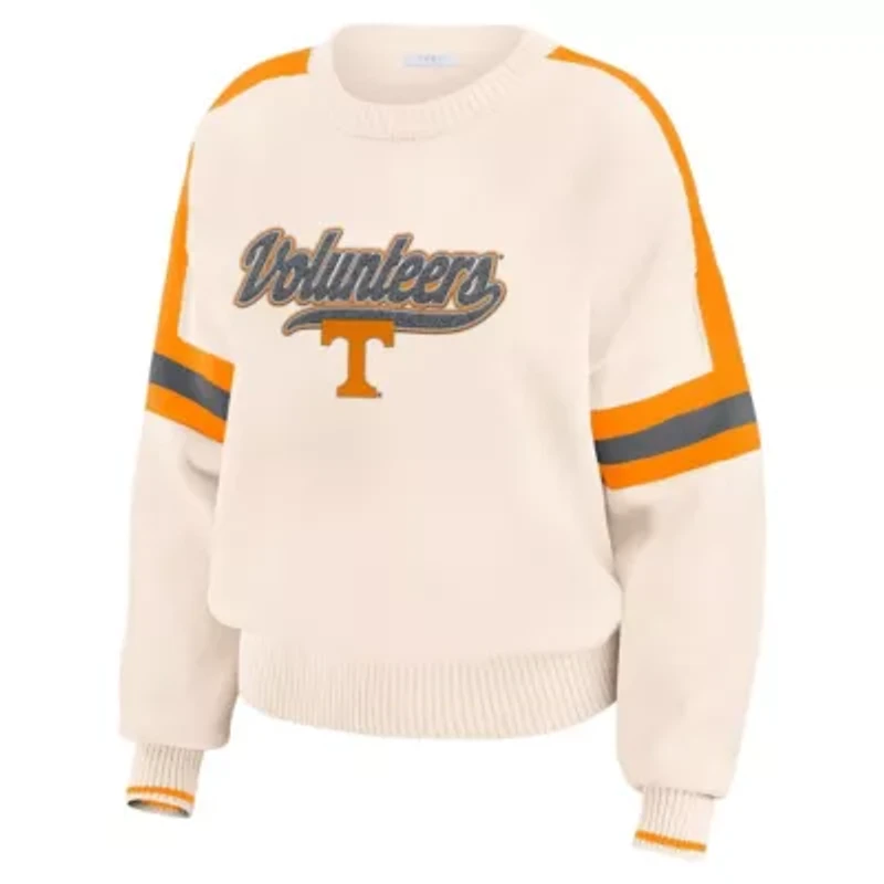 NCAA Tennessee Volunteers Chenille Woven Patch Stripe Pullover Sweater