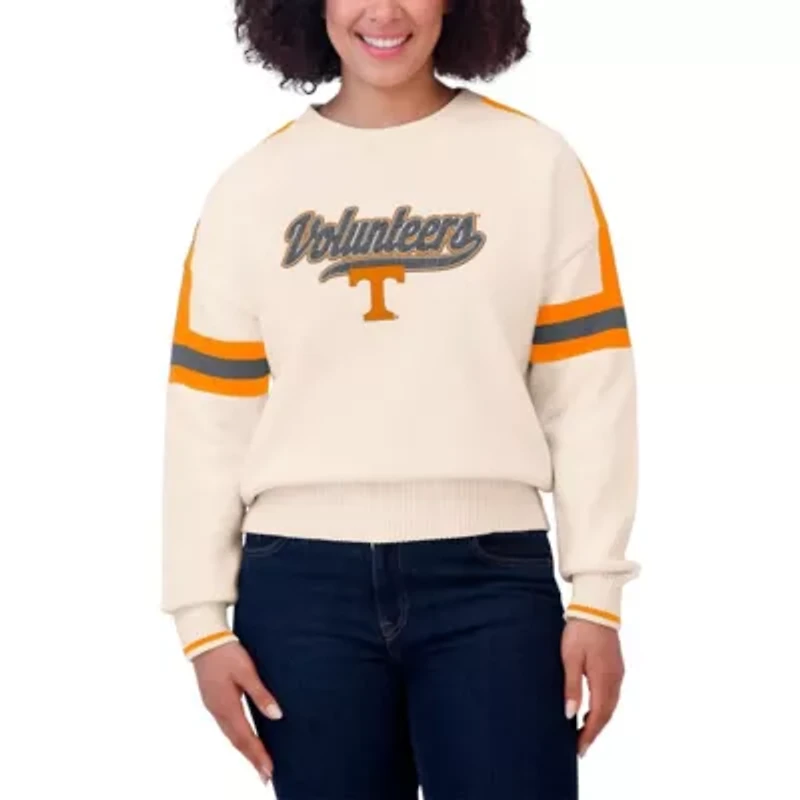 NCAA Tennessee Volunteers Chenille Woven Patch Stripe Pullover Sweater