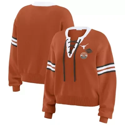 NCAA Texas Longhorns Lace-Up Pullover Sweater
