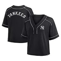 MLB Fanatics New York Yankees Oversized Champ Game Cropped V-Neck T-Shirt