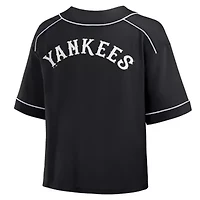 MLB Fanatics New York Yankees Oversized Champ Game Cropped V-Neck T-Shirt