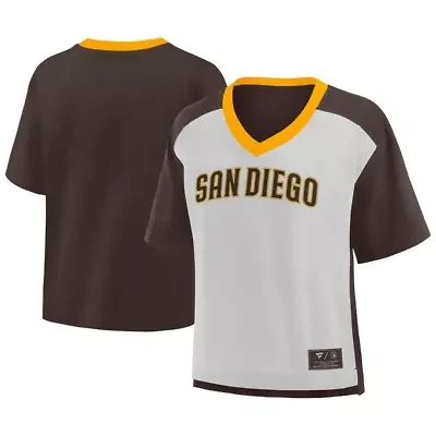 MLB Fanatics San Diego Padres Oversized Race To Win V-Neck T-Shirt
