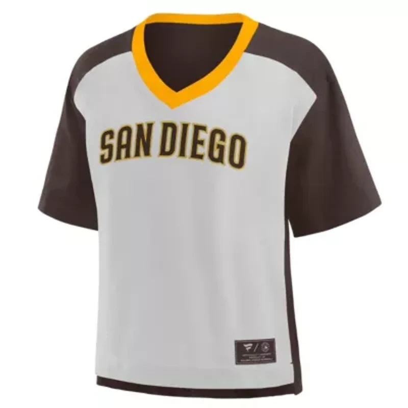 MLB Fanatics San Diego Padres Oversized Race To Win V-Neck T-Shirt