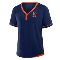 MLB Fanatics Detroit Tigers League Diva Star Raglan V-Neck T-Shirt