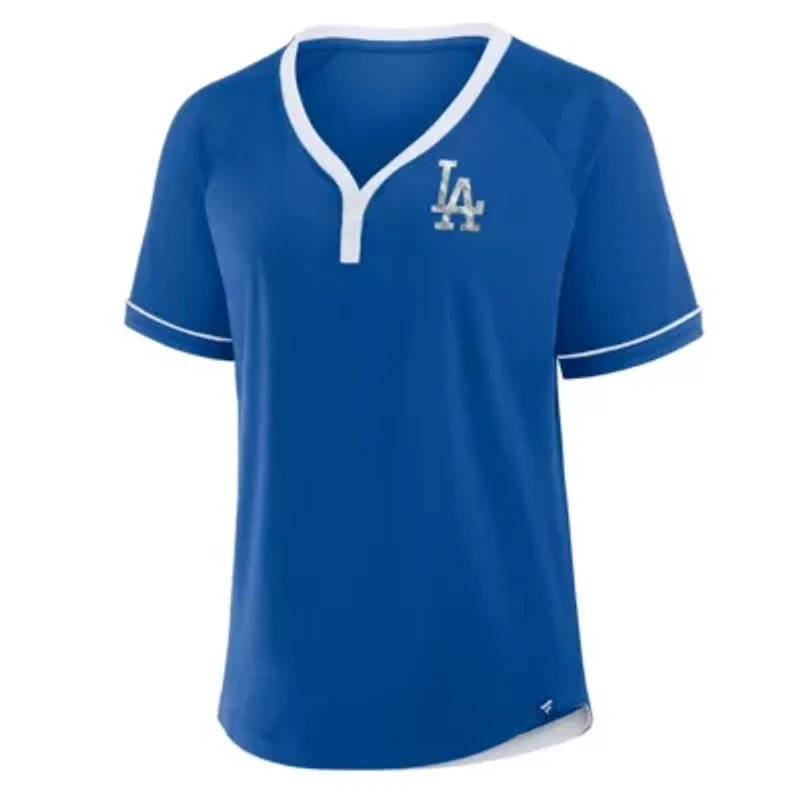 MLB Fanatics Los Angeles Dodgers League Diva Star Raglan V-Neck T-Shirt