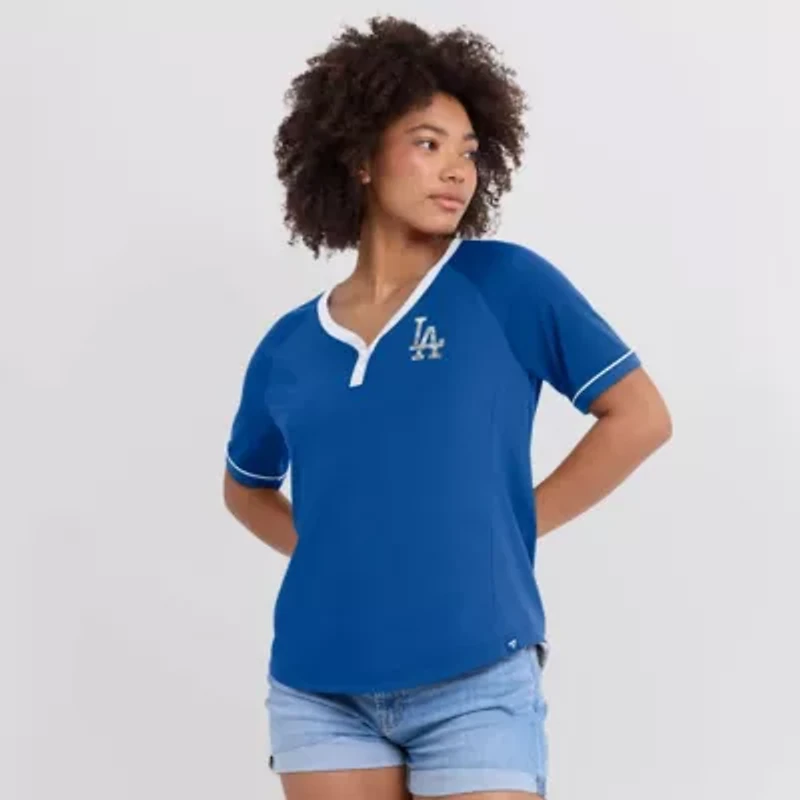 MLB Fanatics Los Angeles Dodgers League Diva Star Raglan V-Neck T-Shirt