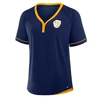 MLB Fanatics Milwaukee Brewers League Diva Star Raglan V-Neck T-Shirt