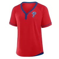 MLB Fanatics Philadelphia Phillies League Diva Star Raglan V-Neck T-Shirt