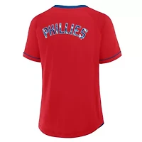 MLB Fanatics Philadelphia Phillies League Diva Star Raglan V-Neck T-Shirt