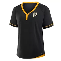 MLB Fanatics Pittsburgh Pirates League Diva Star Raglan V-Neck T-Shirt