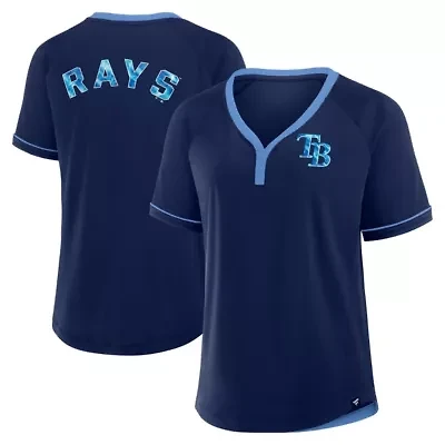MLB Fanatics Tampa Bay Rays League Diva Star Raglan V-Neck T-Shirt