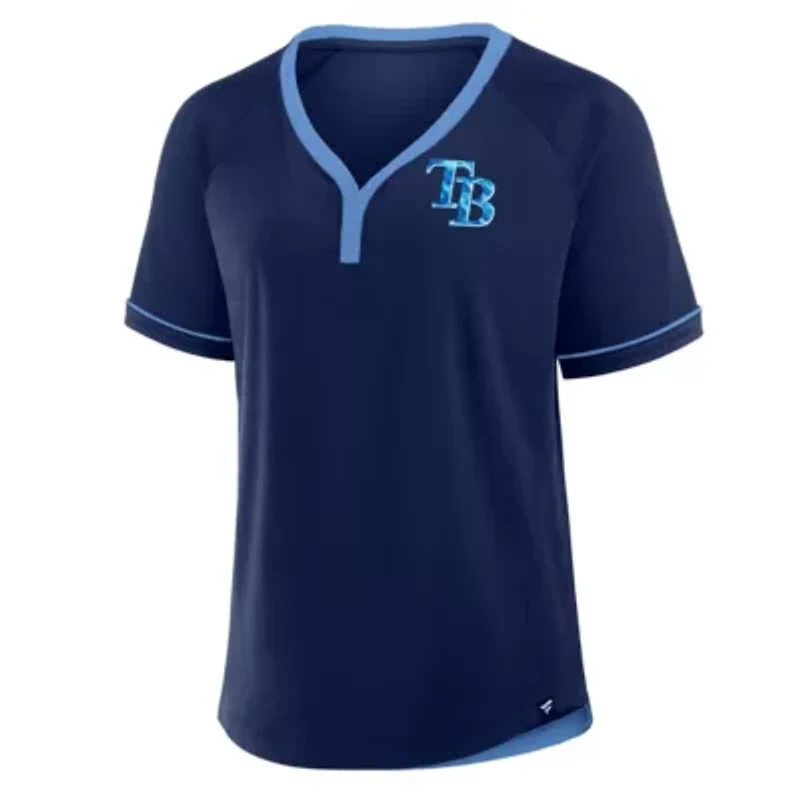 MLB Fanatics Tampa Bay Rays League Diva Star Raglan V-Neck T-Shirt