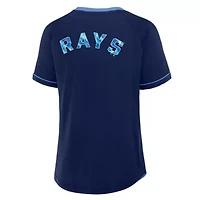 MLB Fanatics Tampa Bay Rays League Diva Star Raglan V-Neck T-Shirt