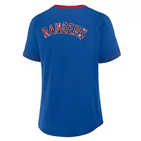 MLB Fanatics Texas Rangers League Diva Star Raglan V-Neck T-Shirt