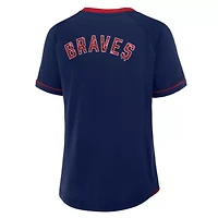 MLB Fanatics Atlanta Braves League Diva Star Raglan V-Neck T-Shirt