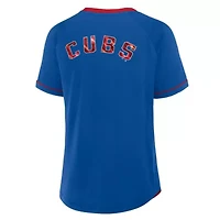 MLB Fanatics Chicago Cubs League Diva Star Raglan V-Neck T-Shirt