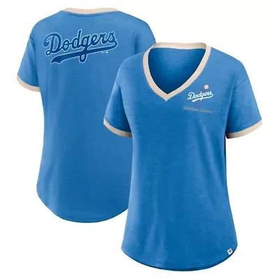 MLB Fanatics Los Angeles Dodgers Binge Worthy Stadium Slub V-Neck T-Shirt