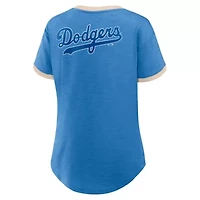 MLB Fanatics Los Angeles Dodgers Binge Worthy Stadium Slub V-Neck T-Shirt