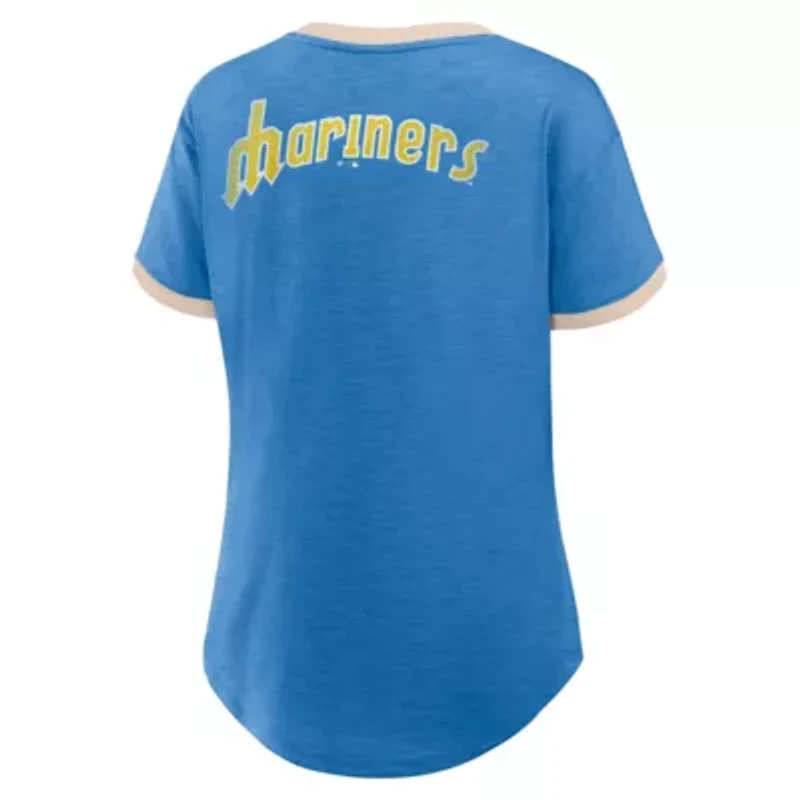 MLB Fanatics Seattle Mariners Binge Worthy Stadium Slub V-Neck T-Shirt