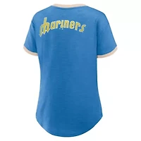 MLB Fanatics Seattle Mariners Binge Worthy Stadium Slub V-Neck T-Shirt