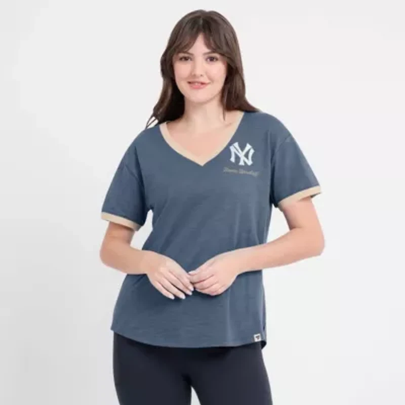 MLB Fanatics New York Yankees Binge Worthy Stadium Slub V-Neck T-Shirt