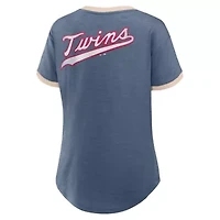 MLB Fanatics Minnesota Twins Binge Worthy Stadium Slub V-Neck T-Shirt